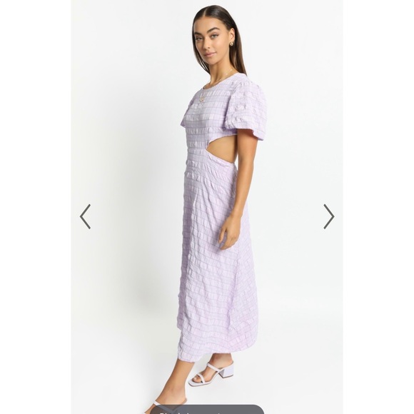 Showpo lilac check textured cutout maxi dress Akara open back - Picture 2 of 13